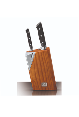 בלוק סכינים 4 חלקים הכולל 3 סכינים + מעמד עם משחיז מובנה Food Appeal CLASSIC  : image 1