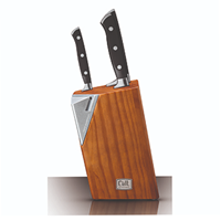 בלוק סכינים 4 חלקים הכולל 3 סכינים + מעמד עם משחיז מובנה Food Appeal CLASSIC 